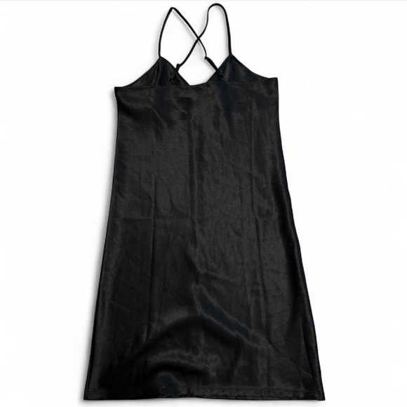 Hot Kiss Black Slip Dress Cross Adjustable Straps Goth Grunge Size Large - Picture 2 of 3